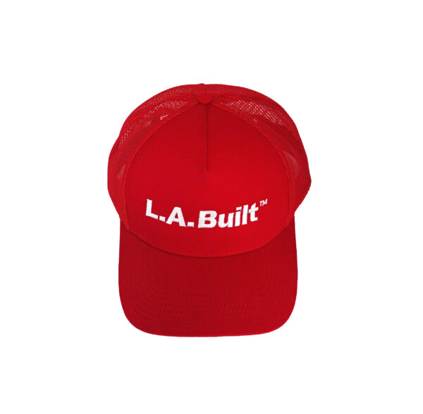 L.A. Built Logo Embroidered Cap Middle - Red/Wht - Image 4