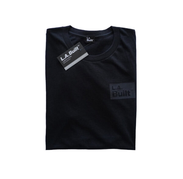 L.A. Built Black Box Left on Black Logo T-Shirt - Image 2