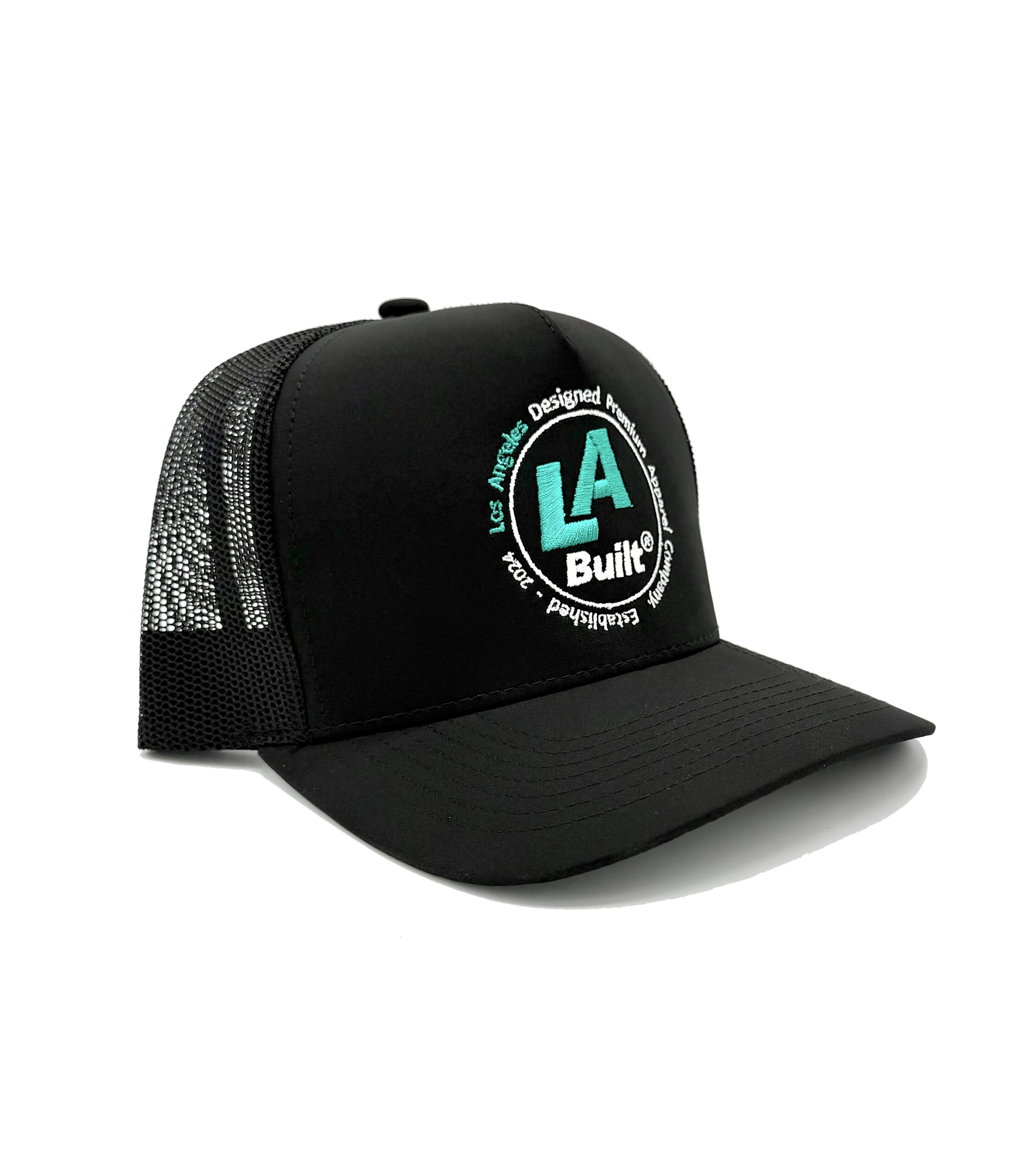 L.A. Built Embroidered Circle Logo Cap - Blk/Grn/Wht - Image 2