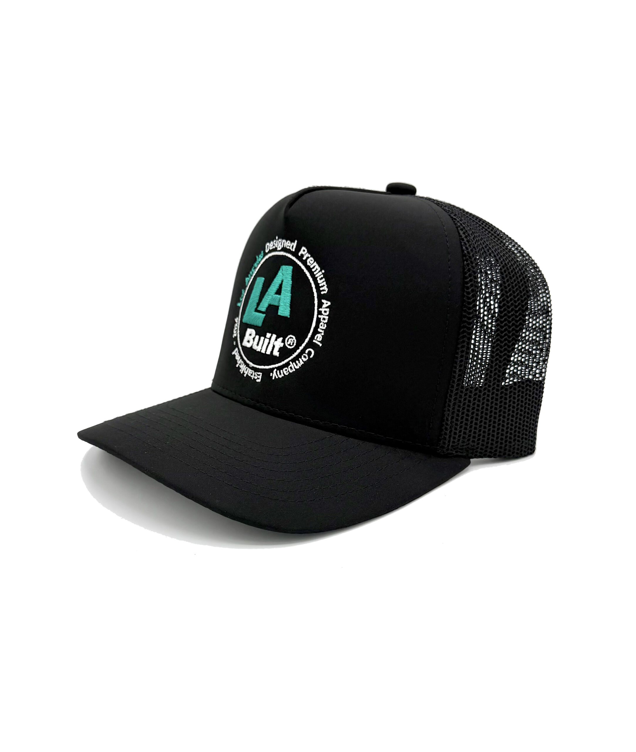 L.A. Built Embroidered Circle Logo Cap - Blk/Grn/Wht - Image 3