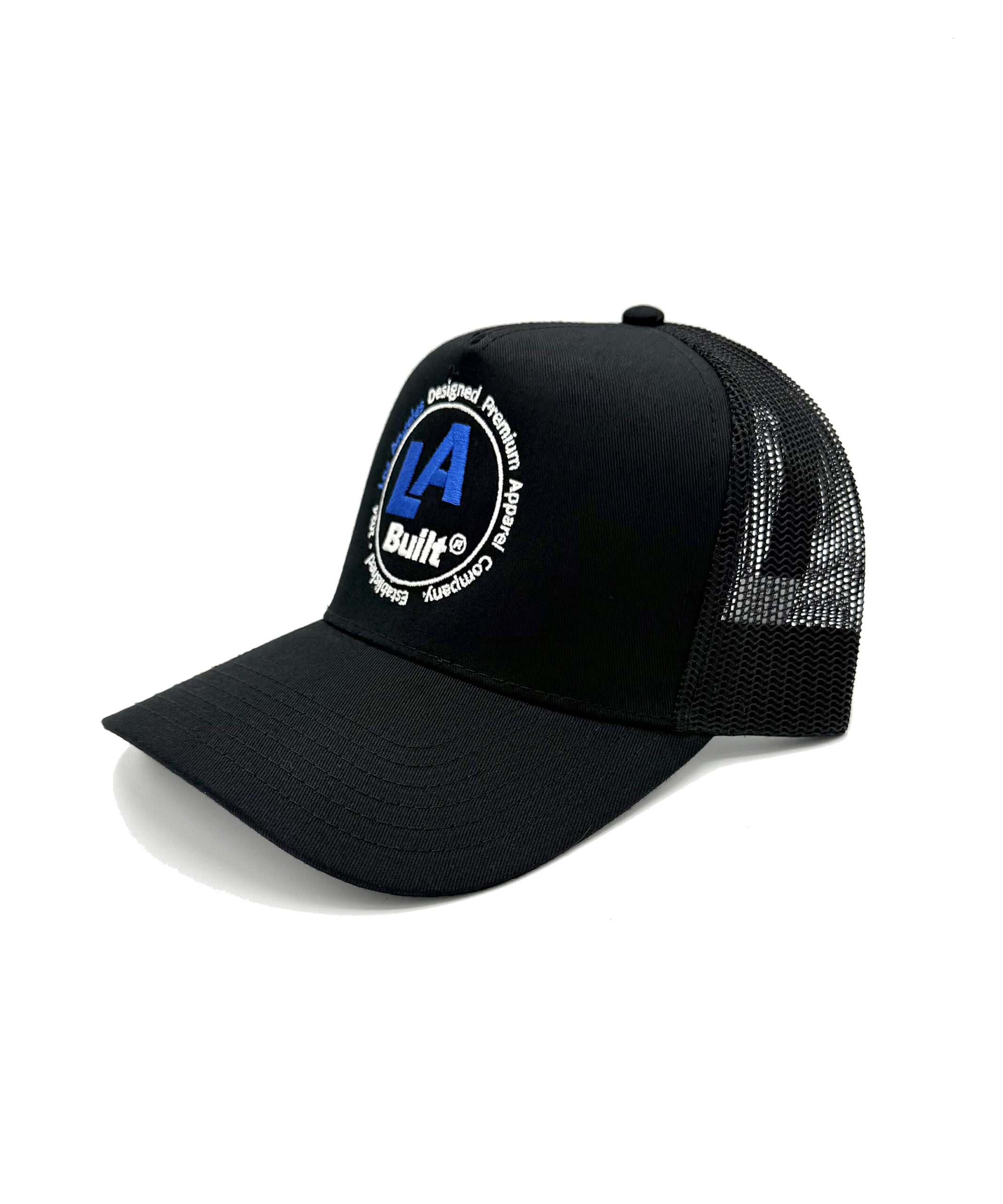 L.A. Built Embroidered Circle Logo Cap - Blk/Blu/Wht - Image 3