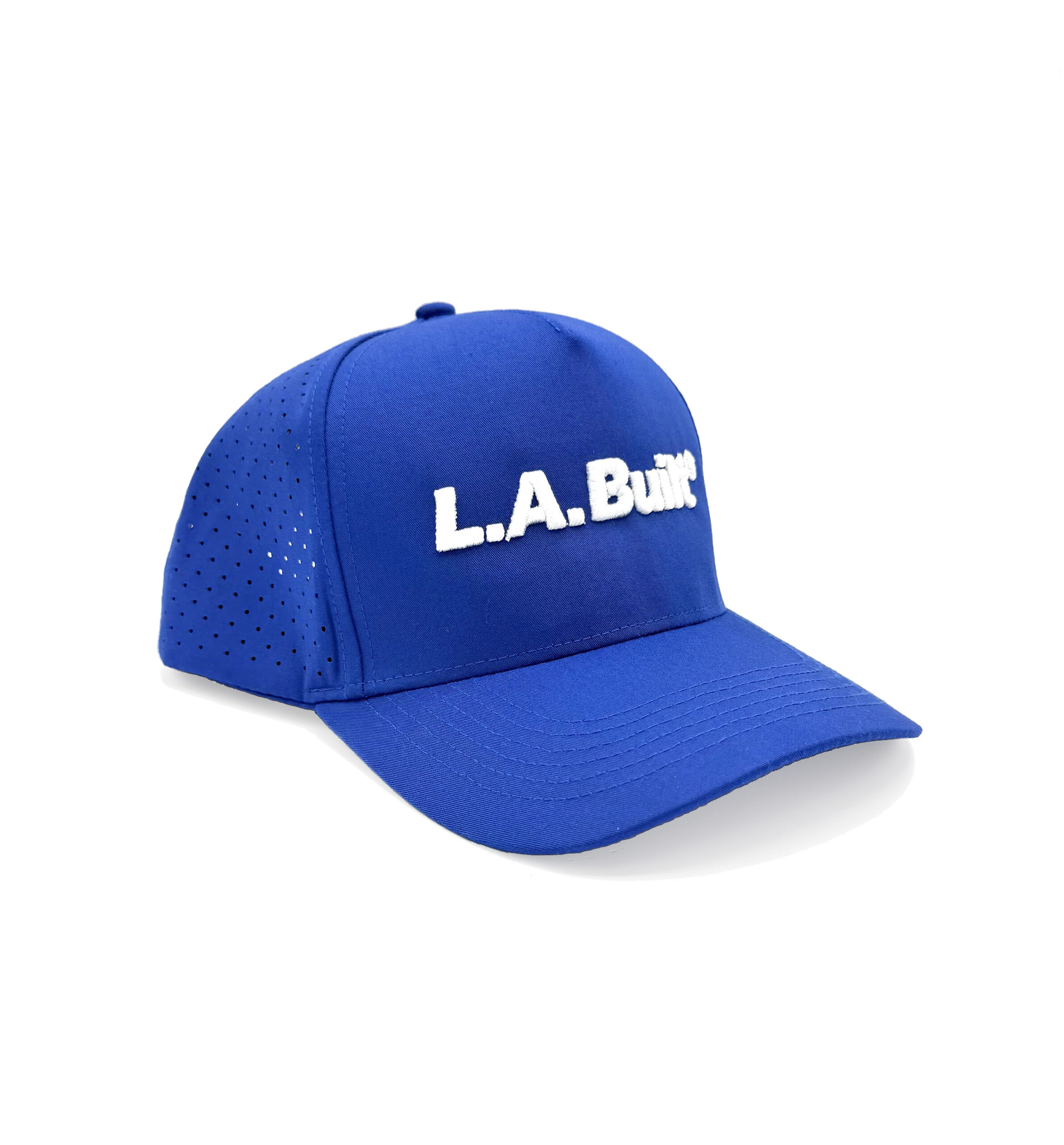 L.A. Built Embroidered 3D Puff Logo Cap/Hat v2 - Blu/Wht - Image 2