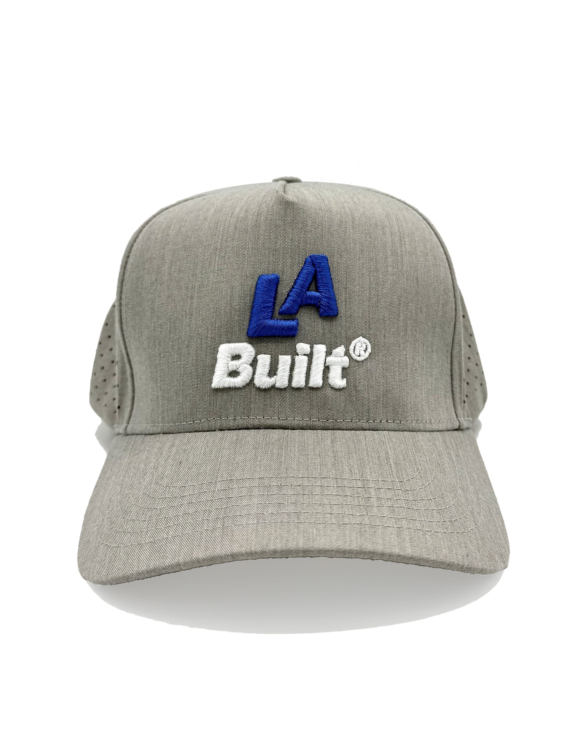 L.A. Built Embroidered 3D Puff Logo Cap/Hat - Grey/Blu/Wht