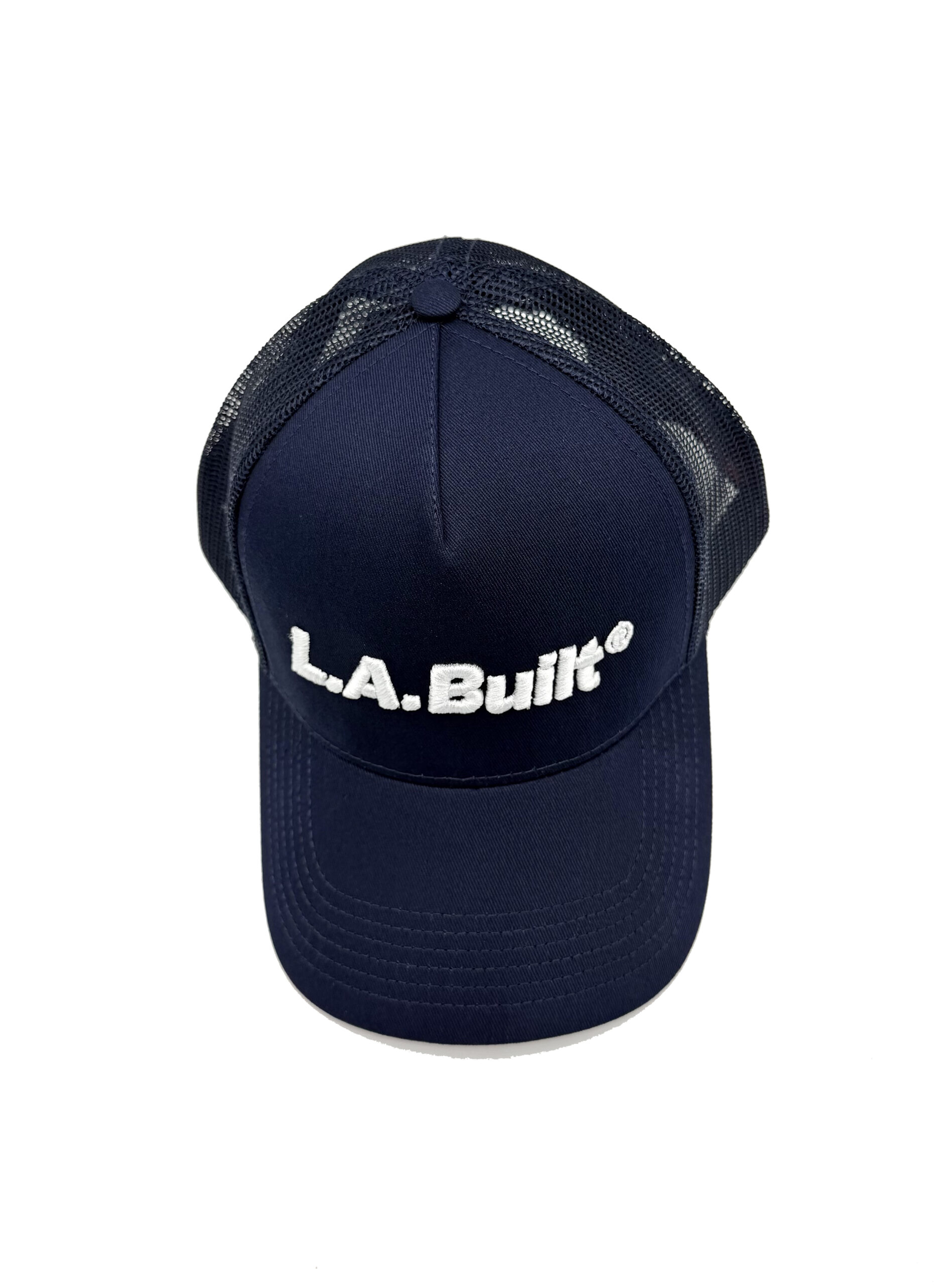 L.A. Built Embroidered 3D Puff Logo Cap/Hat v2 - DkBlu/Wht - Image 4