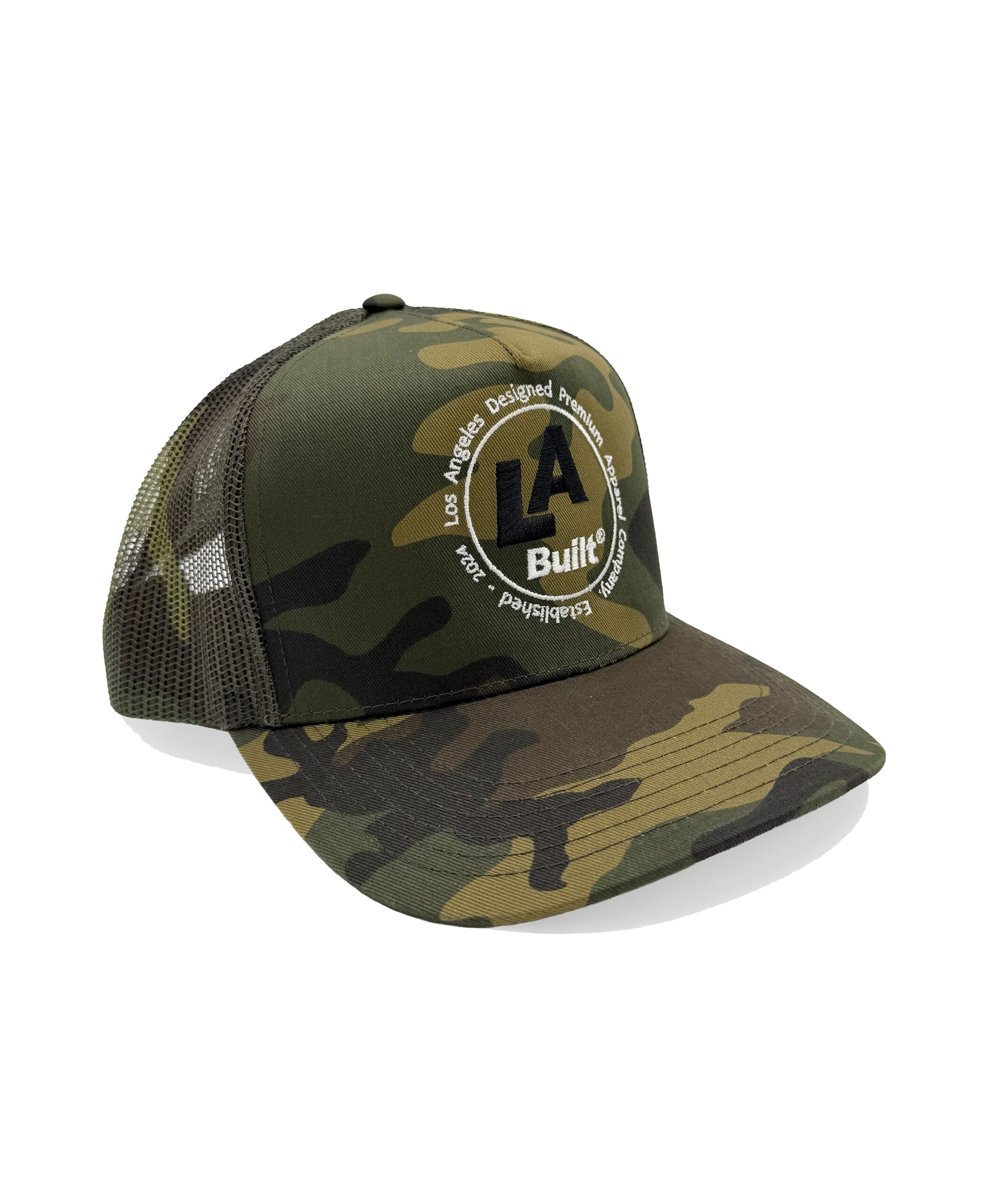 L.A. Built Embroidered Circle Logo Cap - Camo/Wht/Blk - Image 3