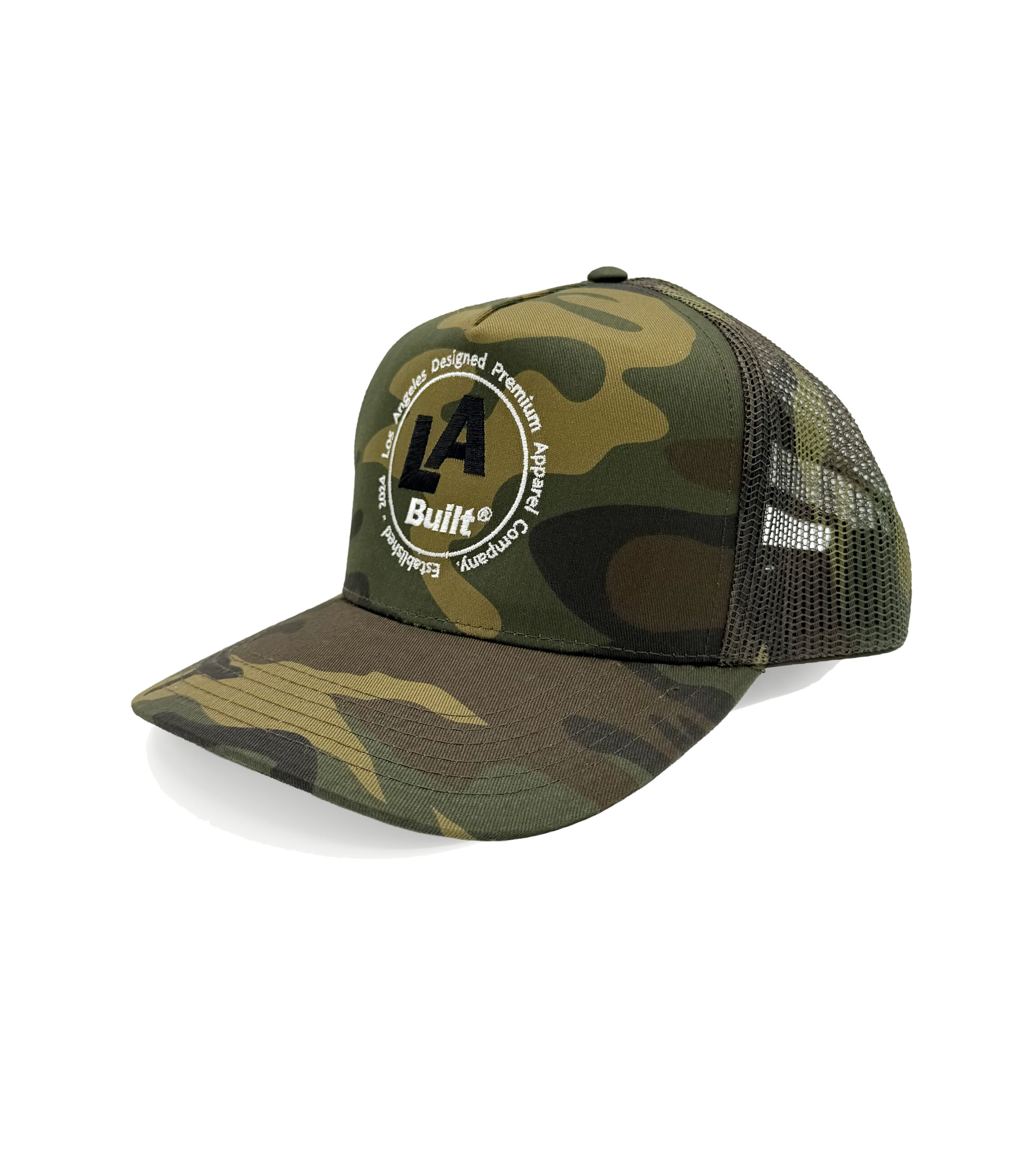 L.A. Built Embroidered Circle Logo Cap - Camo/Wht/Blk - Image 2