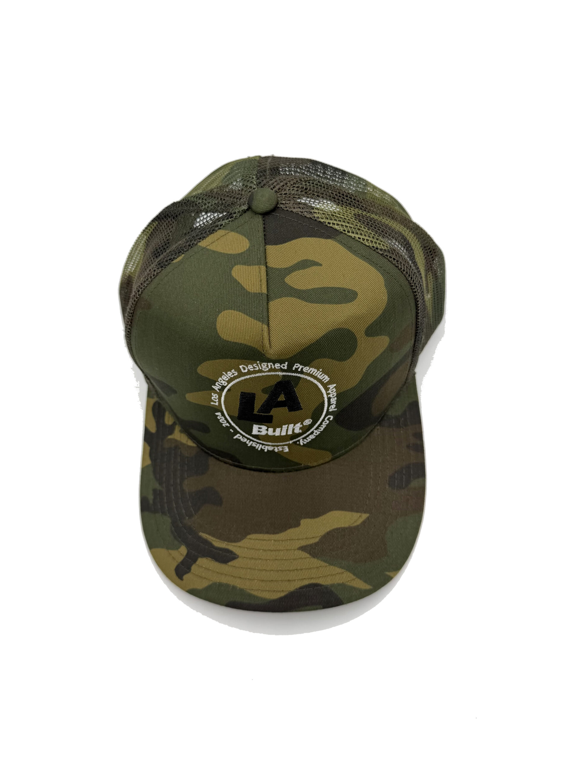 L.A. Built Embroidered Circle Logo Cap - Camo/Wht/Blk - Image 4